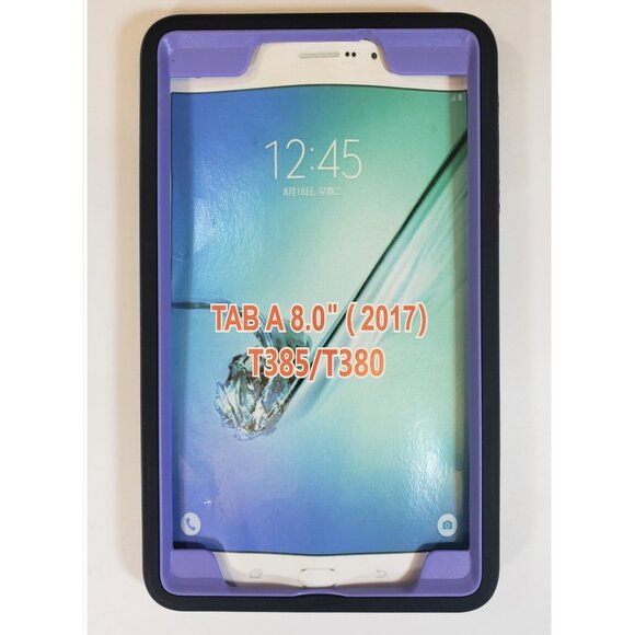 Purple & Black Cover Case For Samsung Galaxy Tab Tablet A 8.0 2017 T380 - Picture 1 of 6